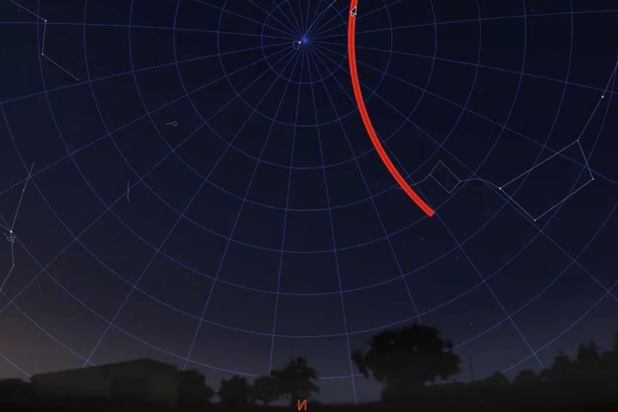 Night sky showing ursa major arc.