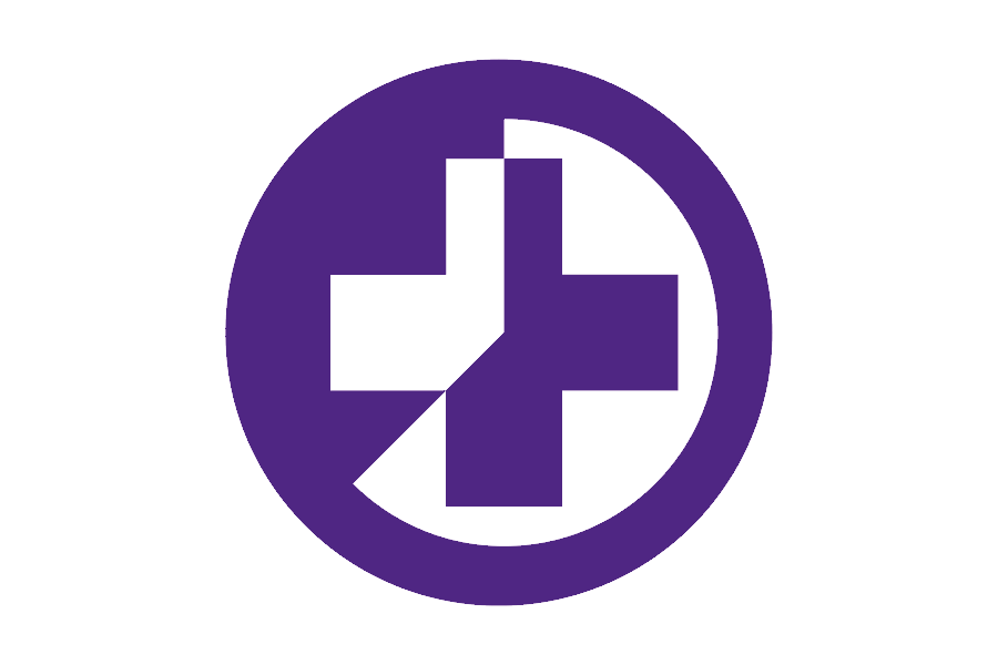  Medical cross in a circle.